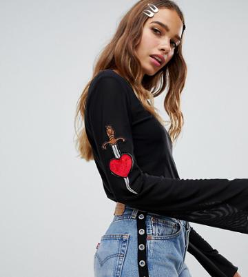 Cli Cli By Clio Peppiatt Mesh Top With Patches - Black