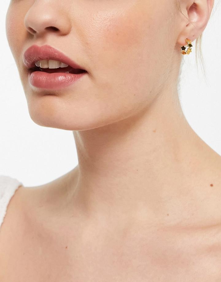 Whistles Star Hoop Earrings In Gold