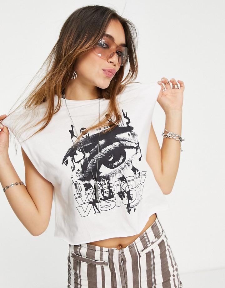 Asos Design Boxy T-shirt With Mono Photographic Print-white