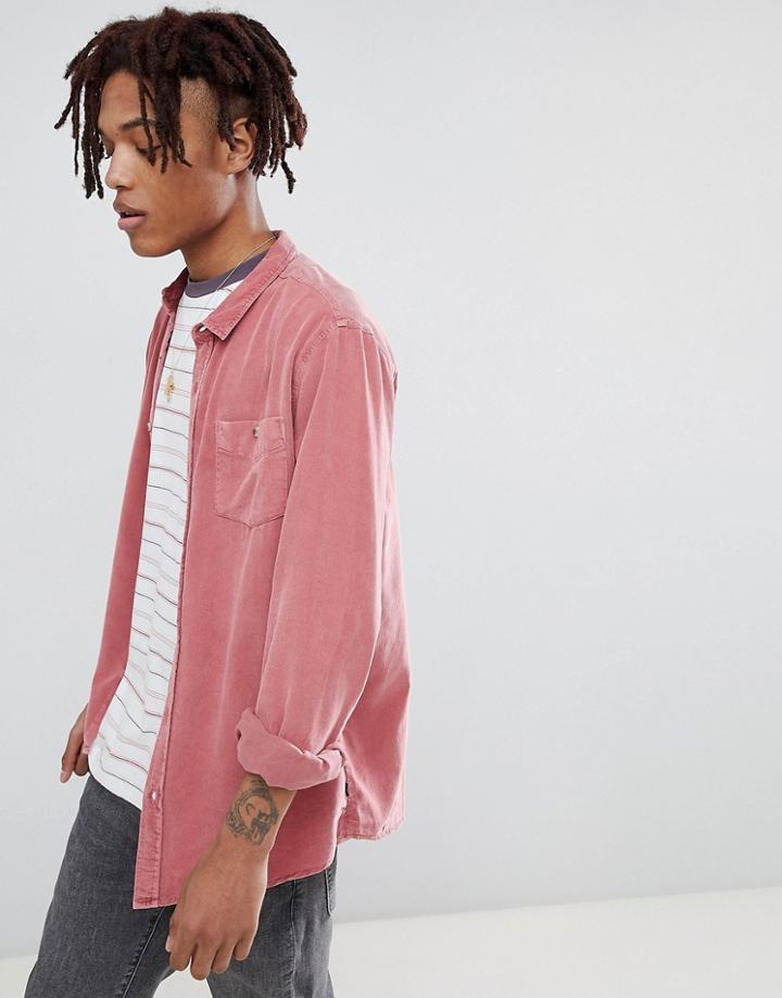 Rollas Men At Work Cord Shirt - Pink
