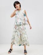 Paisie Floral Culottes With Elasticated Waist - Multi