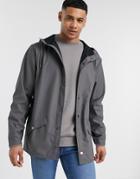 Rains Lightweight Hooded Jacket In Charcoal-grey