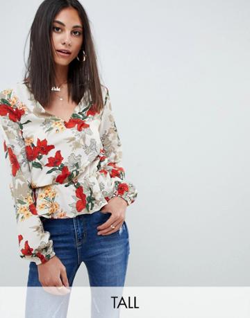 Missguided Tall Floral Blouse - Beige
