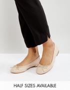 Asos Lifesaver Leather Ballet Flats - Beige