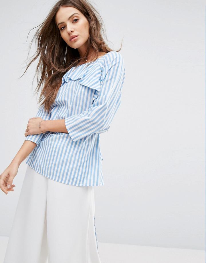 Y.a.s Nima Blue Stripe Tie Shirt - Multi