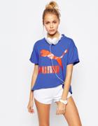 Puma Oversized Boyfriend T-shirt With Xl Logo - Blue