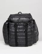Asos Quilted Backpack In Black - Black