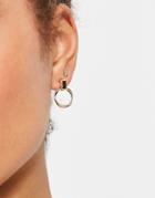 Asos Design Earrings With Twist Open Circle In Gold Tone
