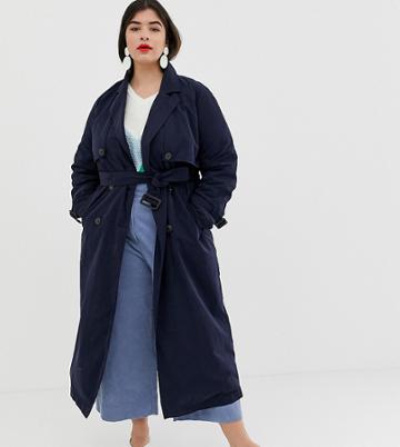 Vero Moda Curve Lightweight Trench Coat - Navy