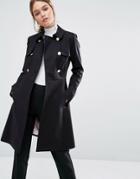 Ted Baker Nusa A-line Fitted Trench Coat - Black