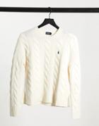 Polo Ralph Lauren Cableknit Sweater In Cream-white