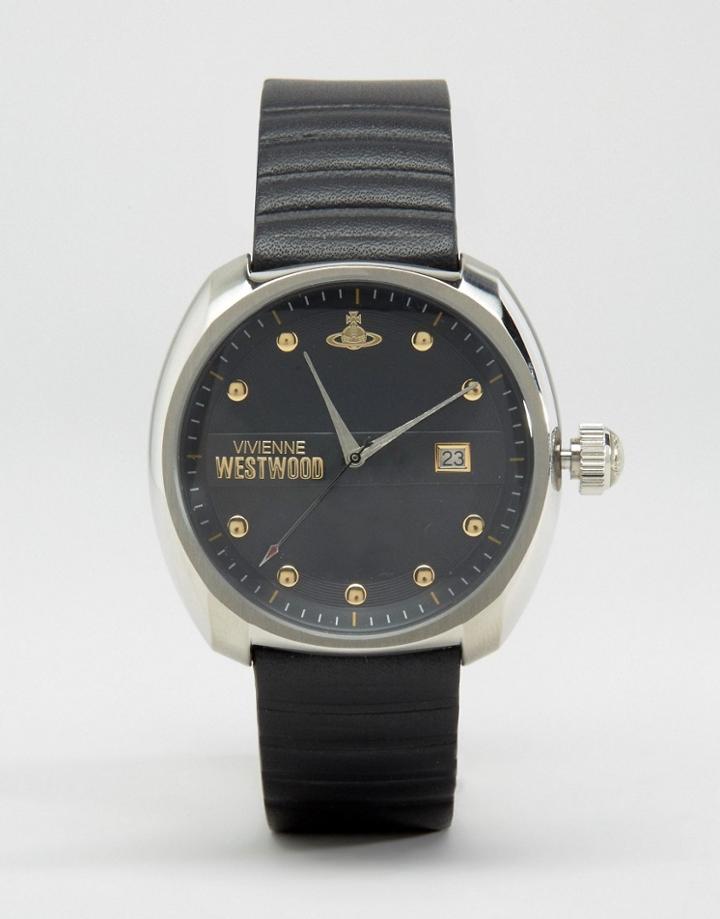 Vivienne Westwood Black Leather Strap Watch - Black