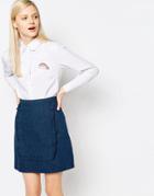 The Whitepepper Round Collar Patch Shirt - White