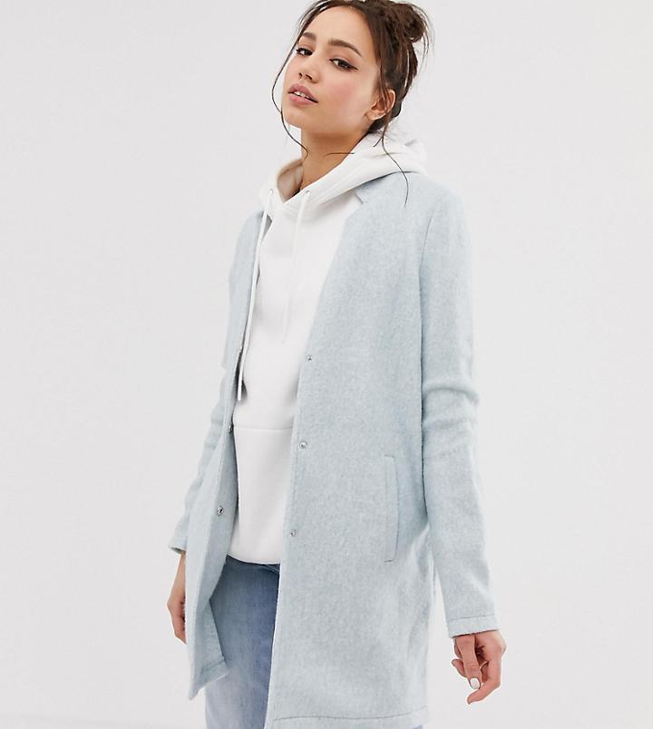Vero Moda Tall Notch Collar Coat - Blue
