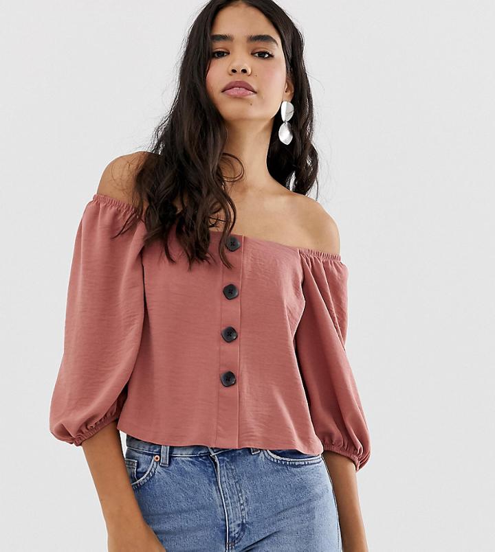 New Look Herringbone Blouse In Pink
