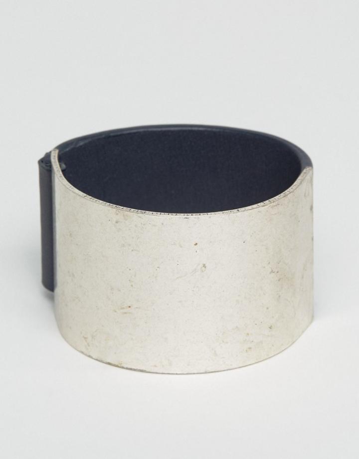 Asos Cuff Bracelet With Magnetic Clasp - Silver