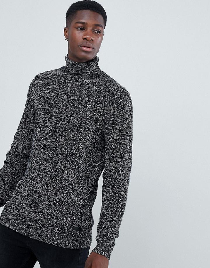 Esprit Chunky Turtleneck In Twisted Yarn - Black