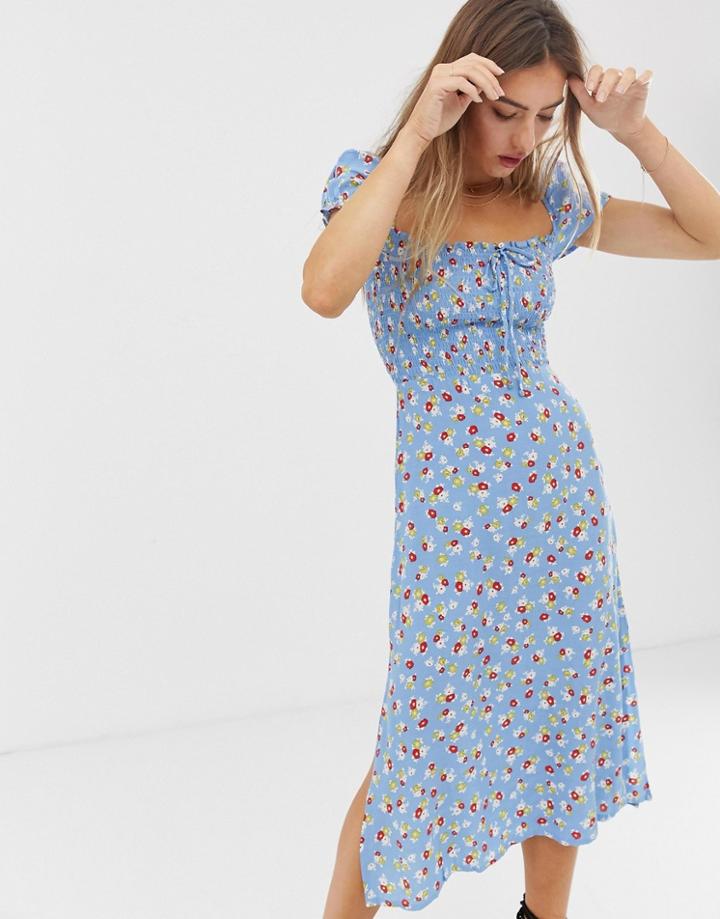 Faithfull Castilo Floral Midi Dress - Blue