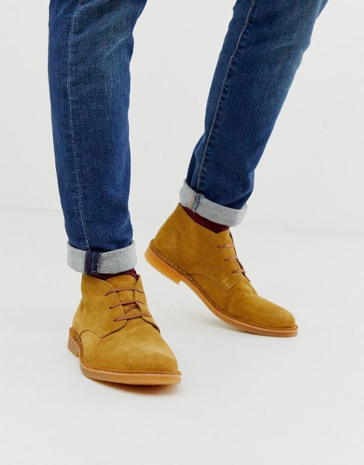 Selected Homme Suede Desert Boots In Tan