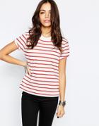 Only High Neck Striped T-shirt - Multi
