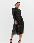 Y.a.s Metallic Polka Dot Dress - Black