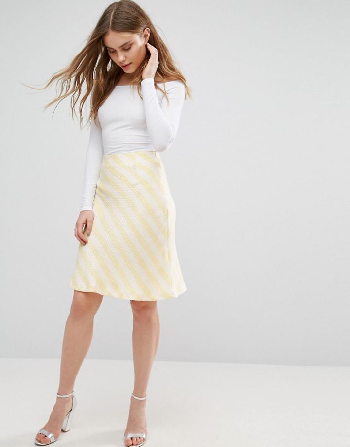 Traffic People Striped Skirt - Yellow
