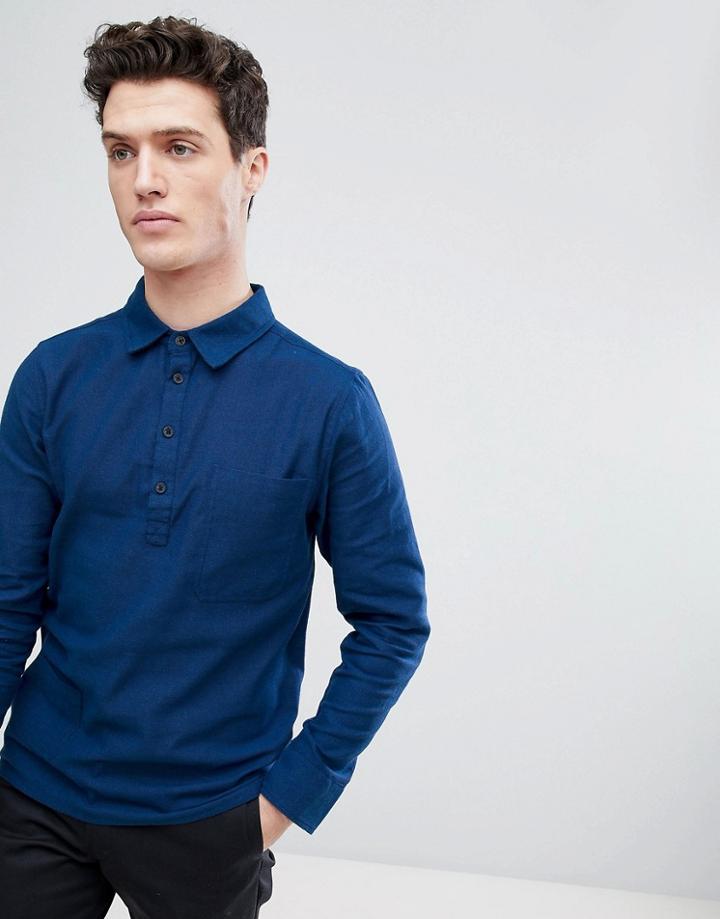 Native Youth Half Placket Shirt - Navy