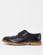 Topman Real Leather Luna Brogue In Black