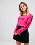 Only Frill Detail Blouse-pink
