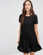 Vero Moda Hanna Pleat Short Dress - Black