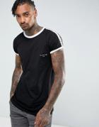 Illusive London T-shirt In Black With Taping - Black