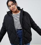 Asos Design Curve Puffer Made With Recycled Plastic Bottles - Black