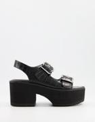 Asos Design Howdie Chunky Heeled Sandals In Black