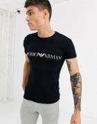 Emporio Armani Slim Fit Mega Logo Lounge T-shirt In Black
