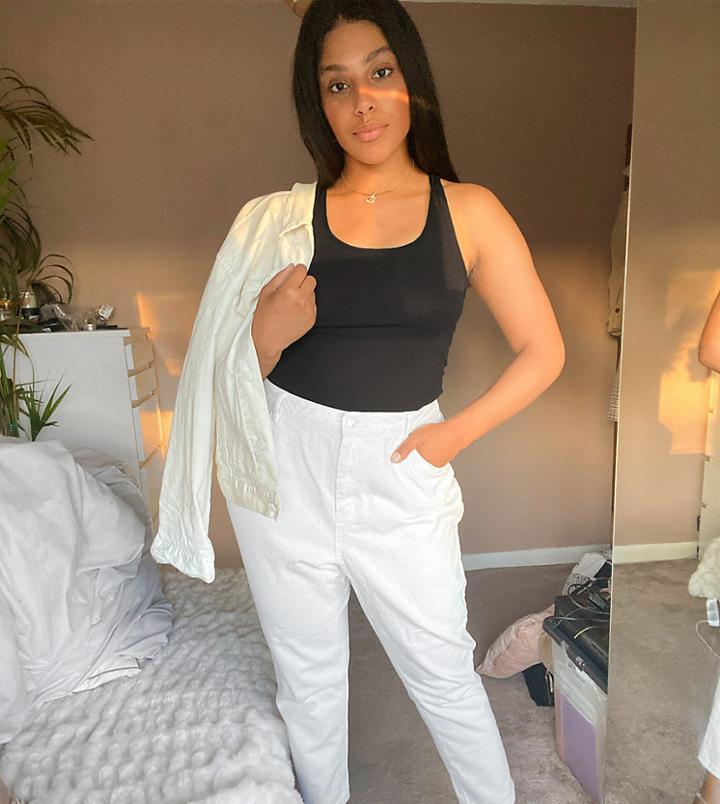Vero Moda Curve Mom Jeans In White