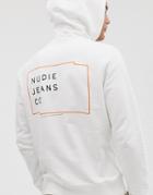 Nudie Jeans Co Emmet Logo Overhead Hooded Sweat In White - White