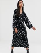 Weekday Zebra Swirl Print Smock Dress - Black