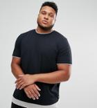 Jack & Jones Originals Plus Longline T-shirt With Contrast Drop Hem Detail - Black