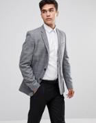 New Look Blazer In Wide Check Print In Gray - Gray