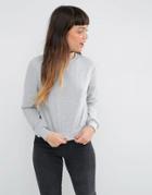 Asos Cropped Sweatshirt - Gray Marl