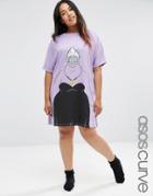 Asos Curve Disney's Ursula Print Sleep Tee - Purple