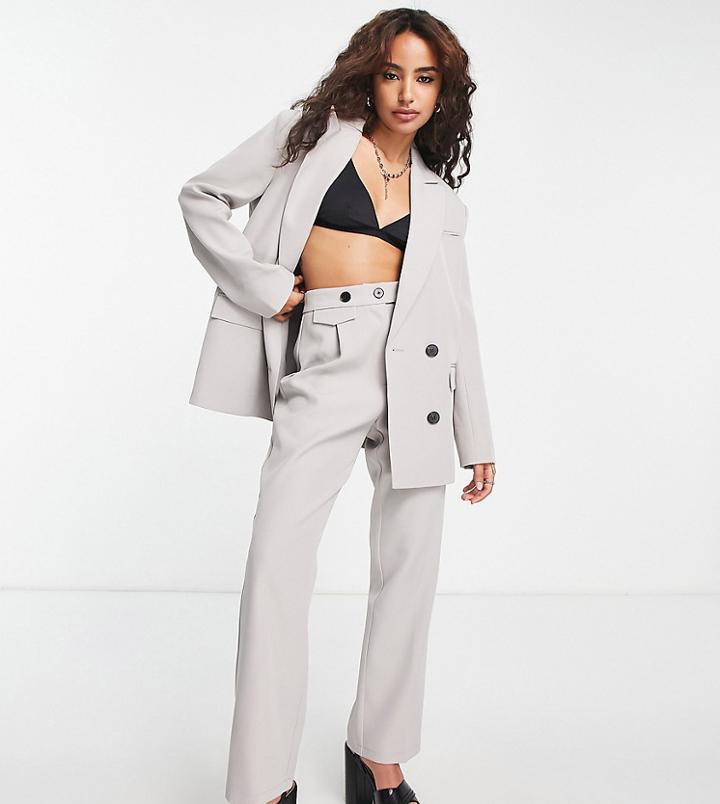 4th & Reckless Petite Tailored Pant In Gray - Part Of A Set