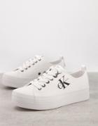 Calvin Klein Jeans Zolah Flatform Sneakers In White