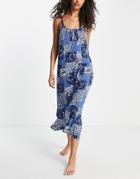 Lauren By Ralph Lauren Night Dress In Blue Stripe-blues