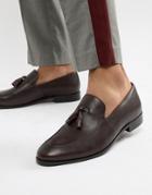 Zign Tassel Loafers In Burgundy Leather - Red