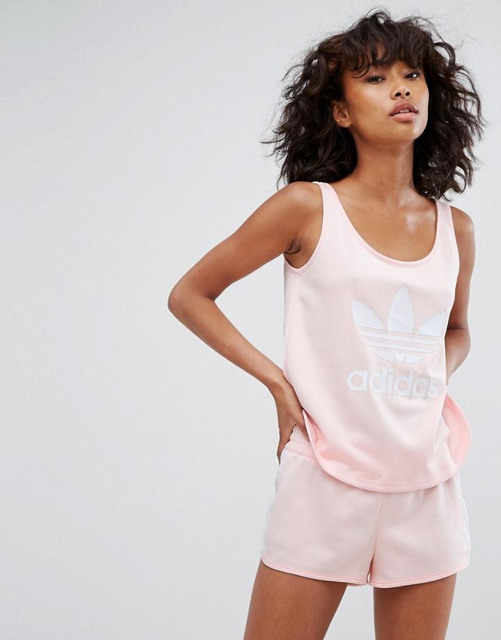 Adidas Originals Loose Crop Tank In Pale Pink - Pink