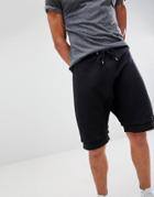 Asos Design Jersey Drop Crotch Shorts With Hem Extender - Black