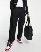 Pull & Bear Wide Leg Fleece Sweatpants In Black