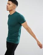 Asos Muscle Fit Crew Neck T-shirt - Green