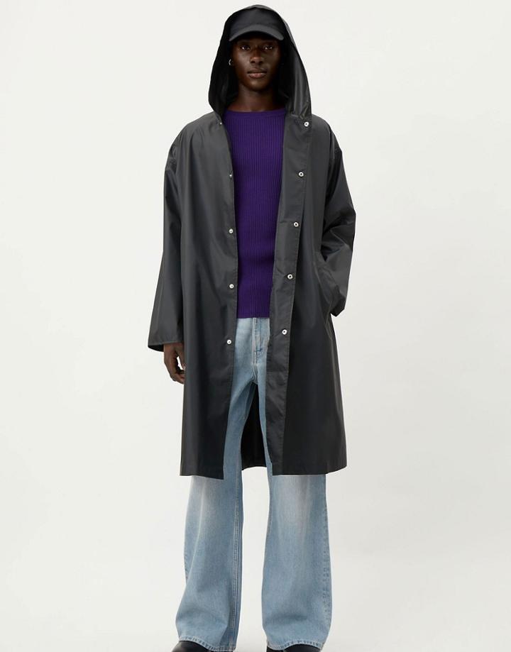 Weekday Konstantin Hooded Coat In Black